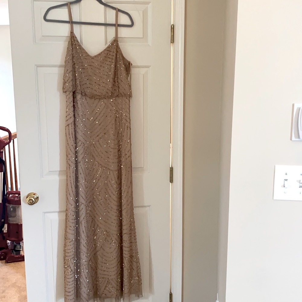Adrianna Papell champagne dress size 14